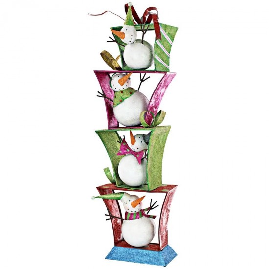 Design Toscano Stacks Of Christmas Snowmen Statue
