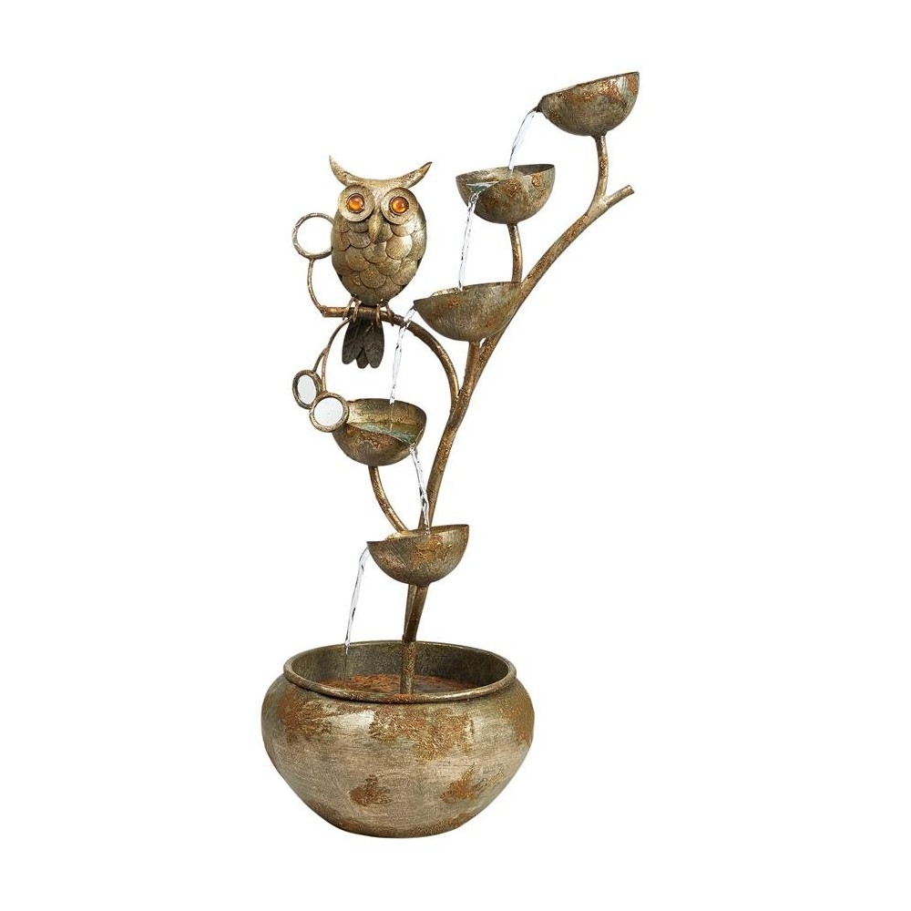 Design Toscano Whooos Watching Owl Cascading Fountain