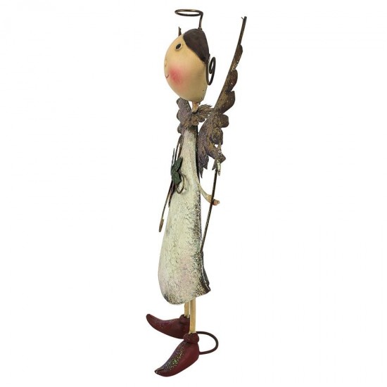 Design Toscano Clara Holiday Helper Metal Angel Statue