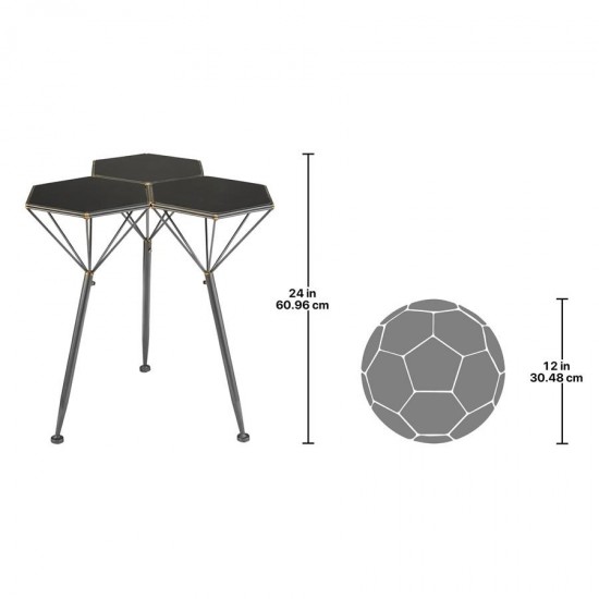 Design Toscano Geo Hex Honeycomb Metal Side Table