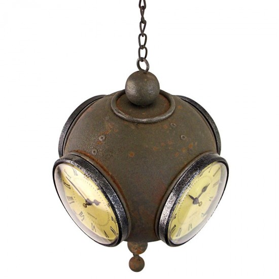 Design Toscano Victorian Grunge 4 Sided Spherical Clock