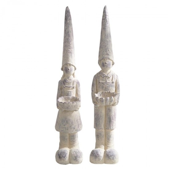 Design Toscano Set Of Bastiaan & Gerda Knothole Gnomes