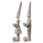 Design Toscano Set Of Bastiaan & Gerda Knothole Gnomes