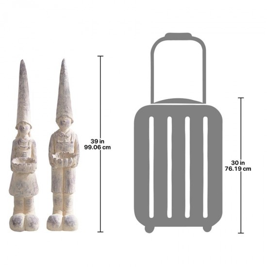 Design Toscano Set Of Bastiaan & Gerda Knothole Gnomes