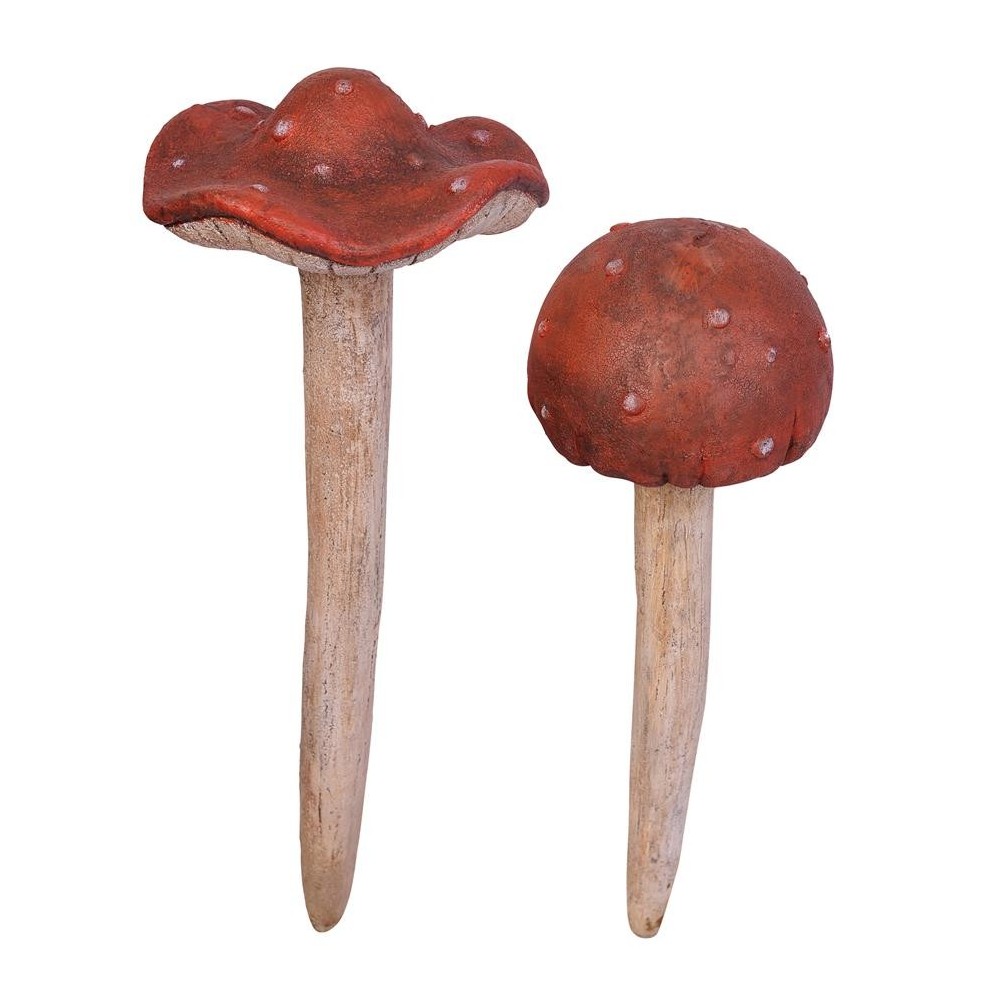 Design Toscano S/2 Mushroom Garden Stakes