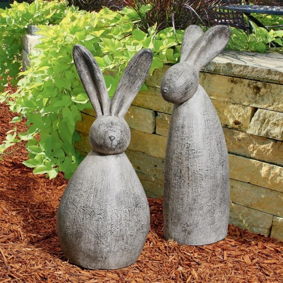 Design Toscano Set Of Stan & Oliver Big Burly Bunnies