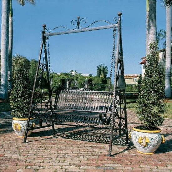 Design Toscano Rockaway Metal Garden Swing