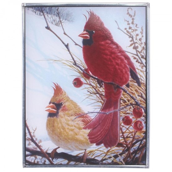 Design Toscano Windy Cardinals Art Glass