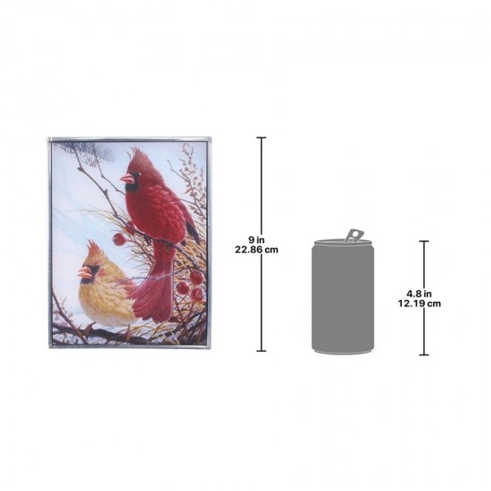 Design Toscano Windy Cardinals Art Glass