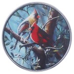 Design Toscano North American Cardinals Art Glass