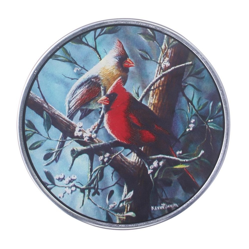 Design Toscano North American Cardinals Art Glass