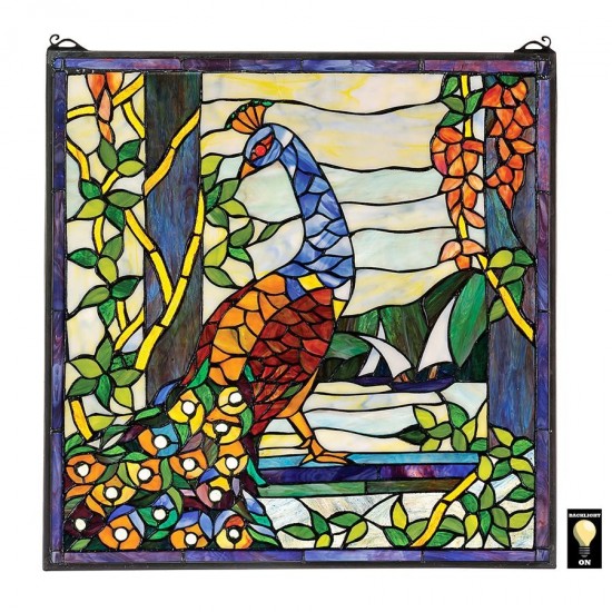 Design Toscano Peacocks Garden Window