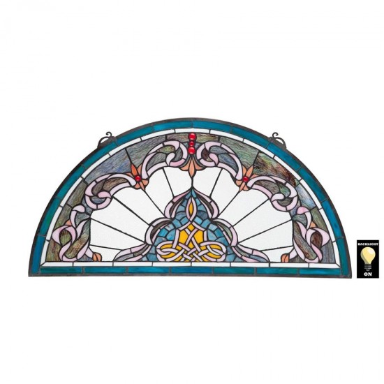 Design Toscano Lady Astor Demi Lune Stained Glass