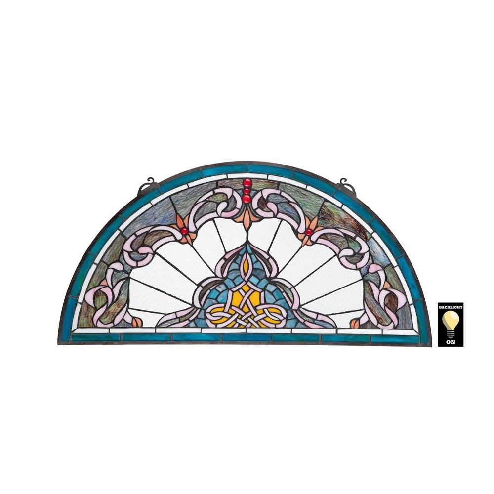 Design Toscano Lady Astor Demi Lune Stained Glass