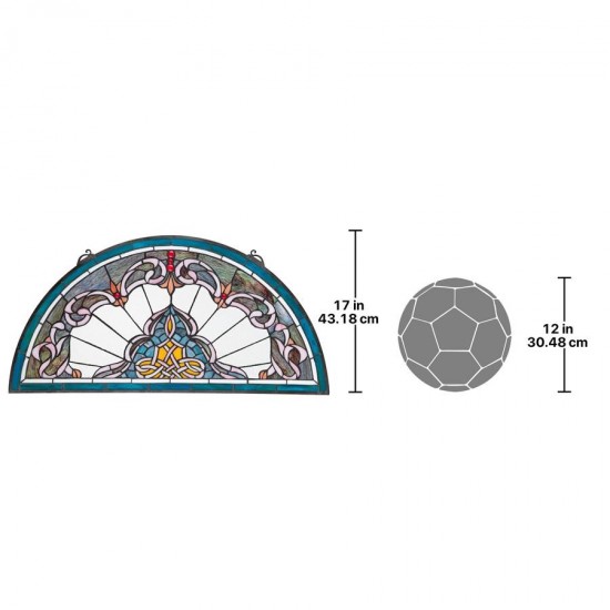 Design Toscano Lady Astor Demi Lune Stained Glass