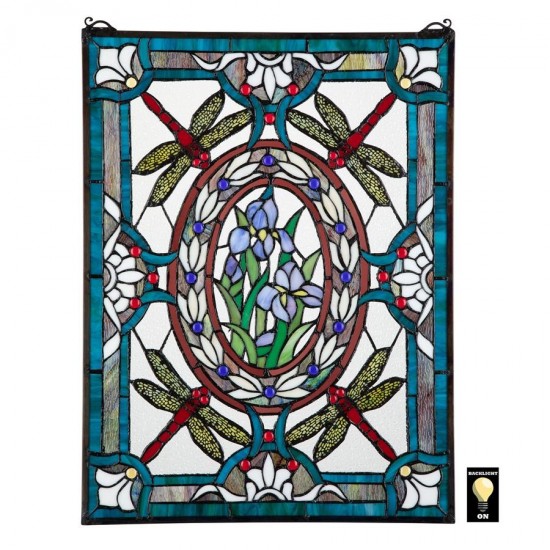 Design Toscano Dragonfly Floral Window