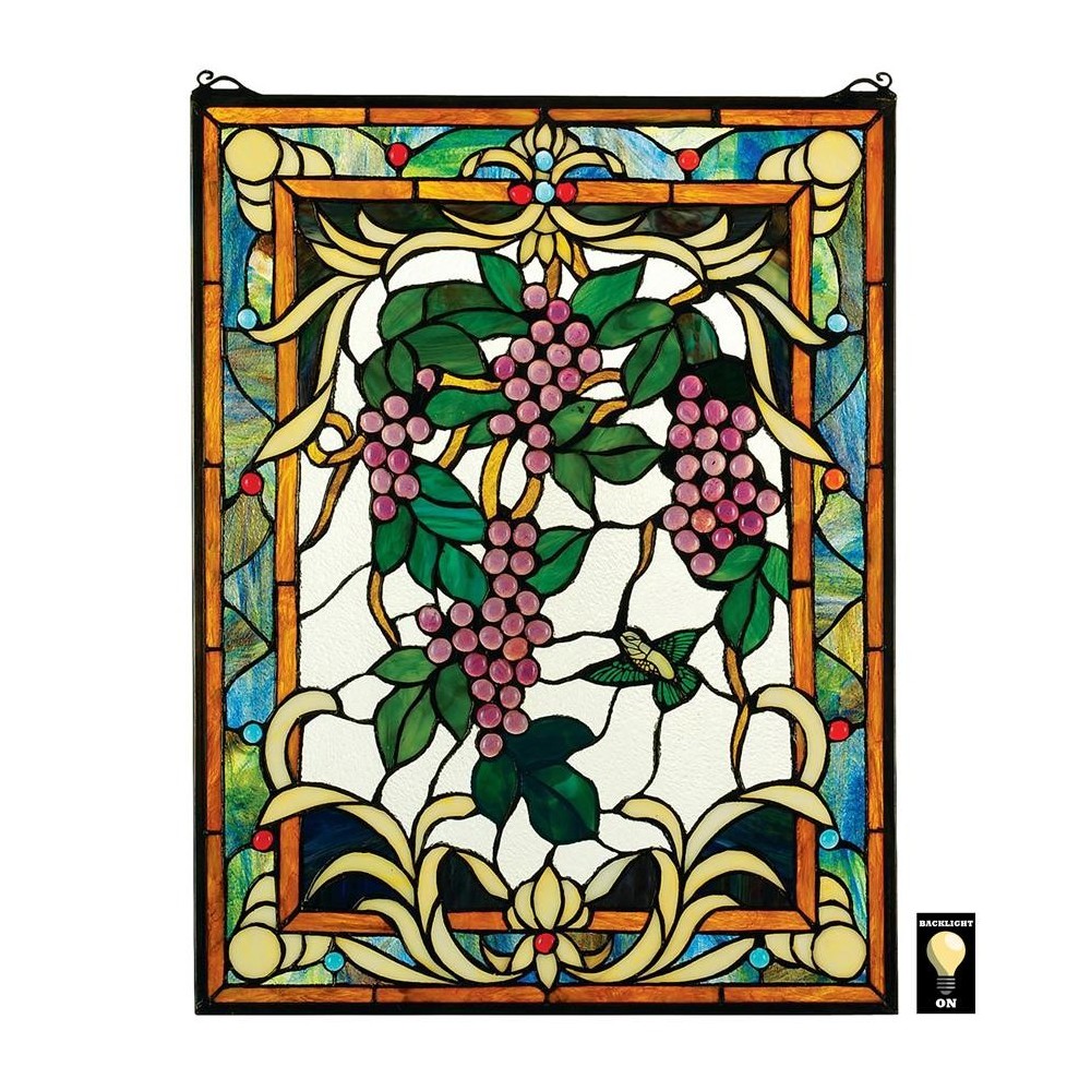 Design Toscano Grape Vineyard Stained Glass Window