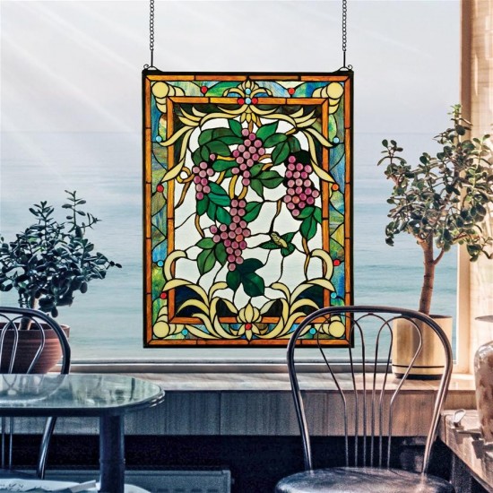 Design Toscano Grape Vineyard Stained Glass Window