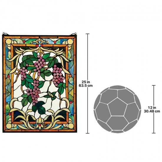 Design Toscano Grape Vineyard Stained Glass Window