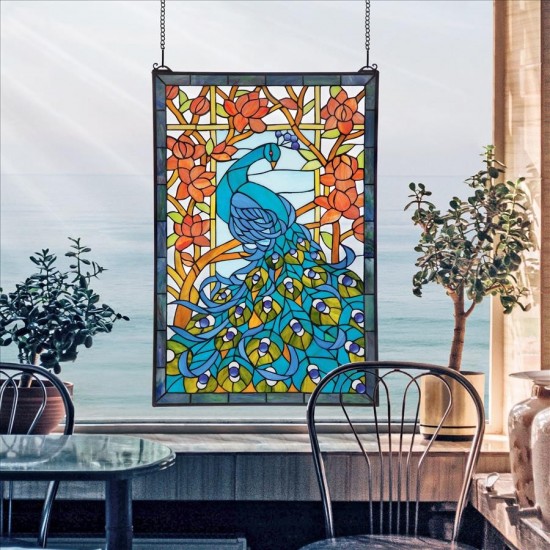 Design Toscano Peacocks Paradise Window