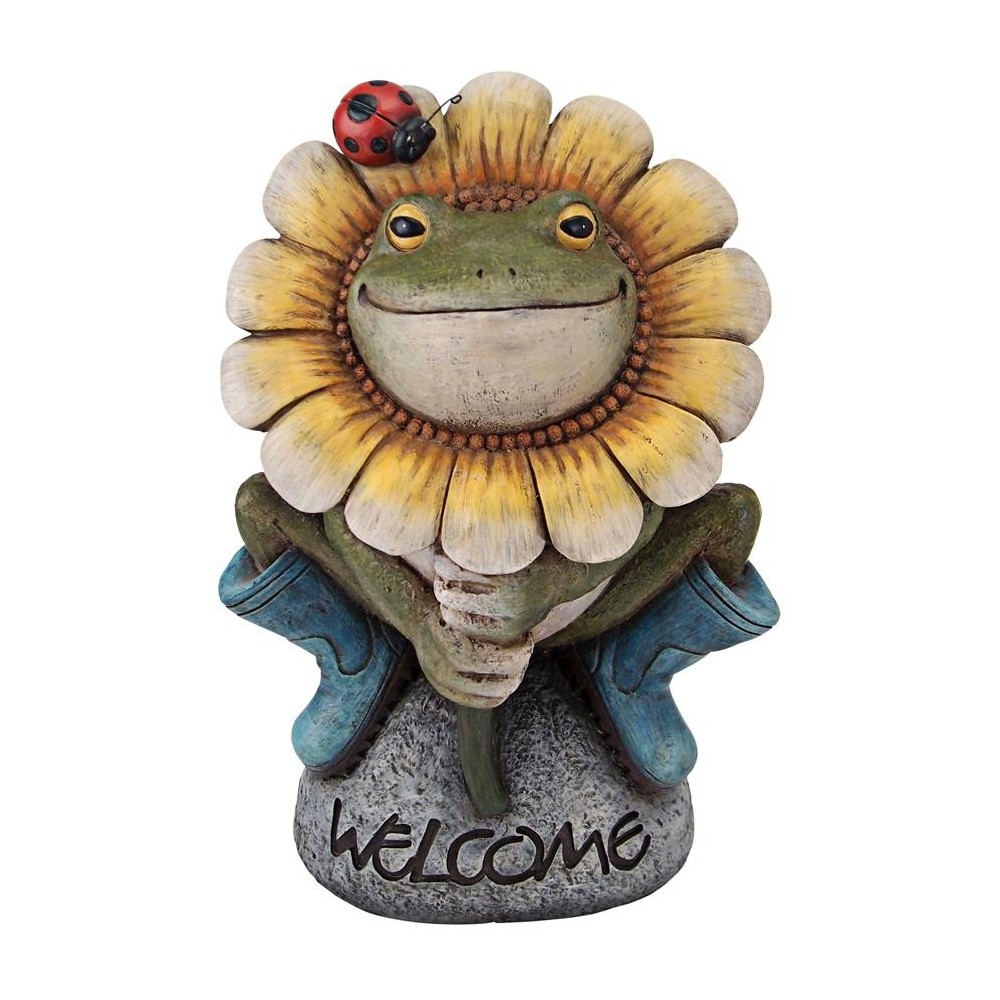 Design Toscano Flowery Frog Garden Welcome Statue Design Toscano Flowery Frog Garden Welcome Statue