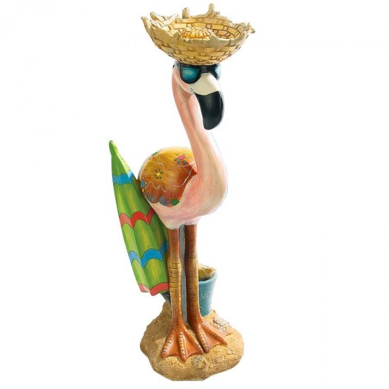 Design Toscano Luau Larry Flamingo Statue