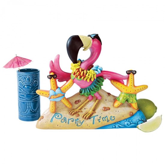 Design Toscano Party Time Pink Flamingo Statue