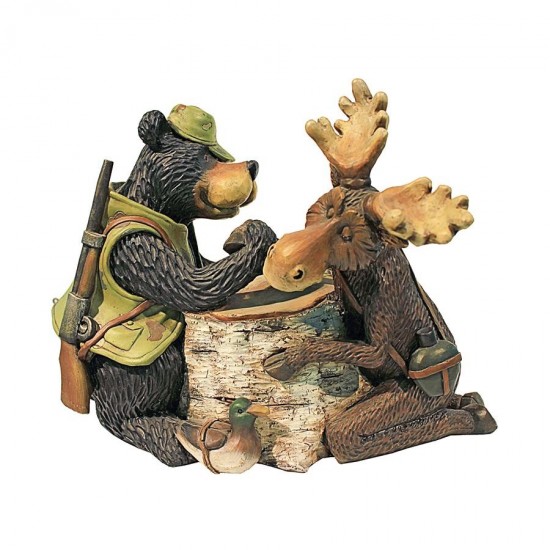 Design Toscano Moose & Black Bear Arm Wrestling Statue