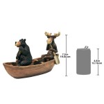 Design Toscano Moose & Black Bear In A Boat Statue