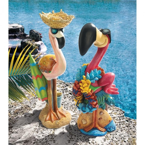 Design Toscano S/2 Birds Of Paradise Flamingo Statues