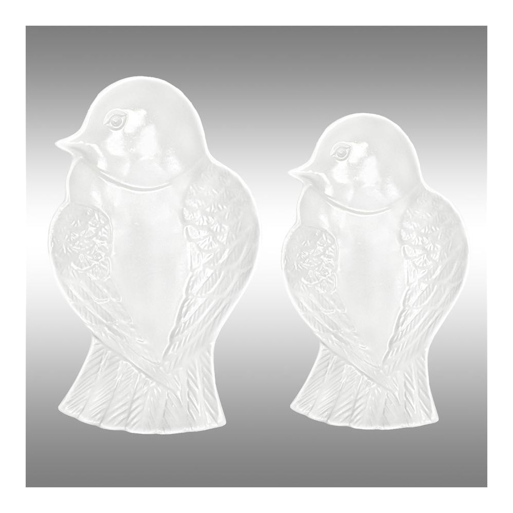 Design Toscano S/2 White Bird Ceramic Dishes