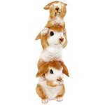 Design Toscano Stacked Hear See Speak No Evil Rabbit Statue