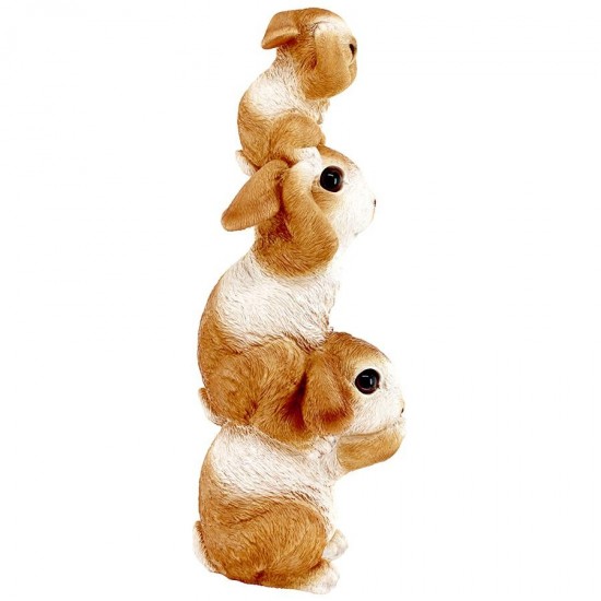 Design Toscano Stacked Hear See Speak No Evil Rabbit Statue