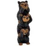 Design Toscano Speak Hear See No Evil Stacked Black Bears