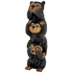 Design Toscano Speak Hear See No Evil Stacked Black Bears