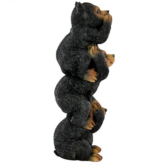 Design Toscano Speak Hear See No Evil Stacked Black Bears