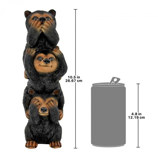 Design Toscano Speak Hear See No Evil Stacked Black Bears