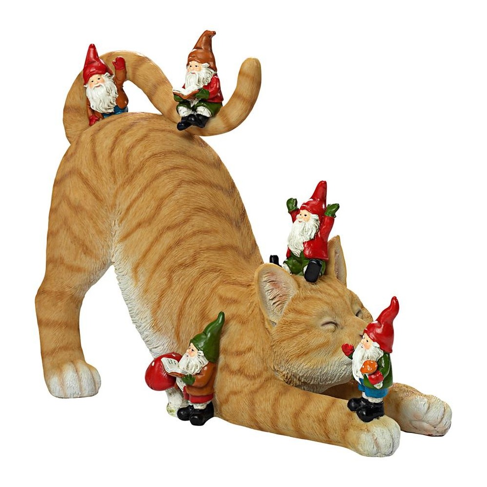 Design Toscano Catatonic Gnome Feline Frenzy Statue