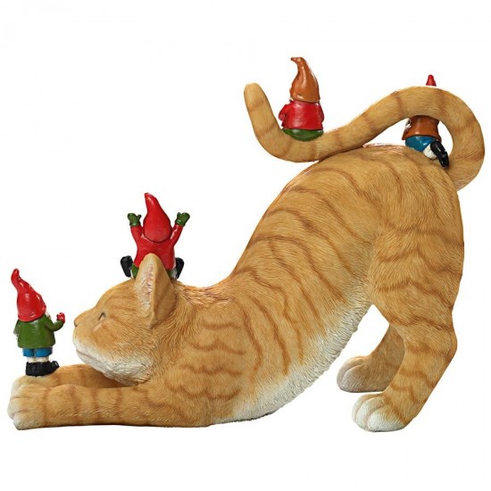 Design Toscano Catatonic Gnome Feline Frenzy Statue