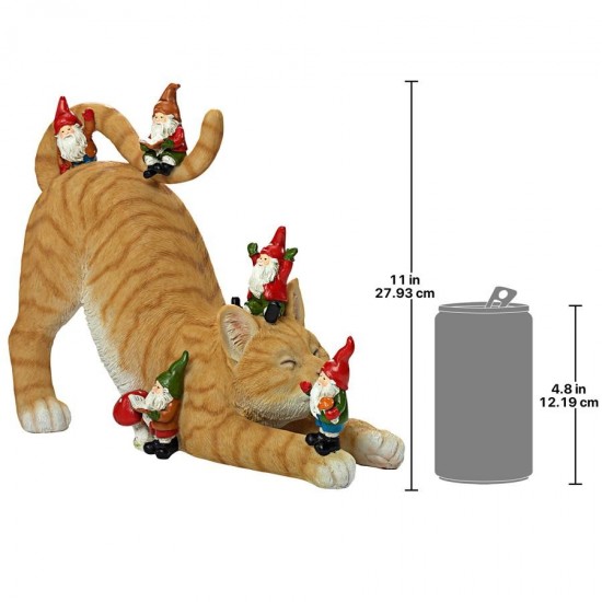 Design Toscano Catatonic Gnome Feline Frenzy Statue