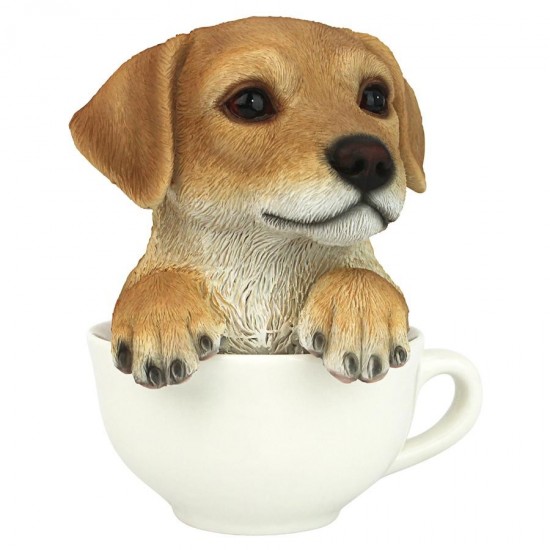 Design Toscano Pup In Cup Yellow Lab