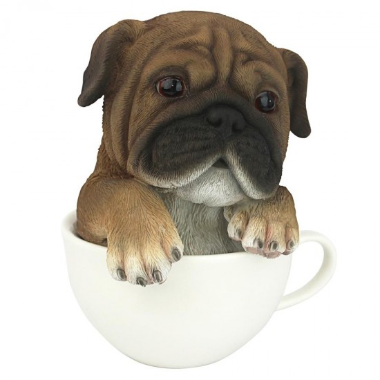 Design Toscano Pup In Cup Pug