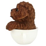 Design Toscano Pup In Cup Red Poodle