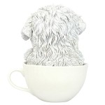 Design Toscano Pup In Cup White Maltese