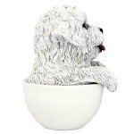 Design Toscano Pup In Cup White Maltese