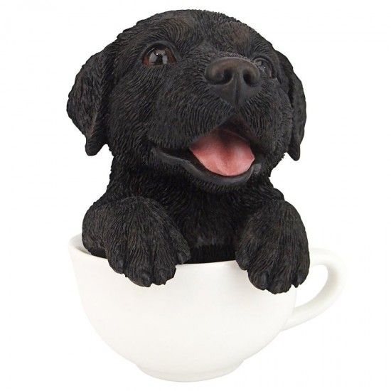 Design Toscano Pup In Cup Black Lab