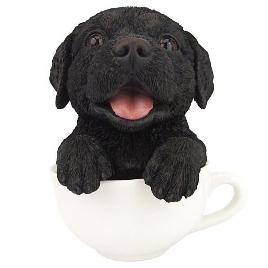 Design Toscano Pup In Cup Black Lab