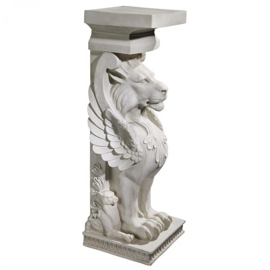 Design Toscano Trapezophoron Winged Lion Pedestal