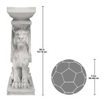 Design Toscano Trapezophoron Winged Lion Pedestal