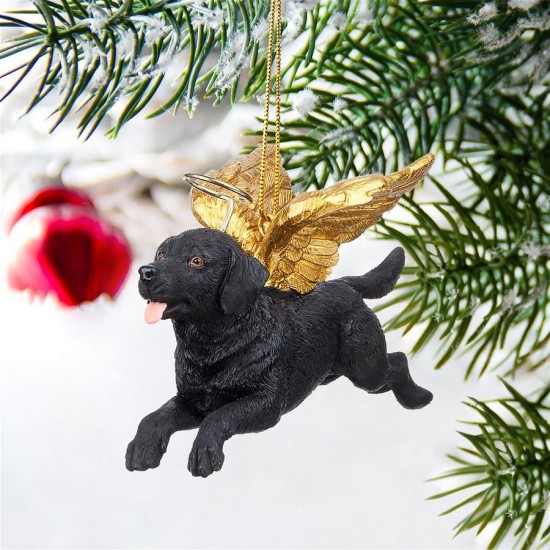 Design Toscano Angel Black Lab Dog Ornament